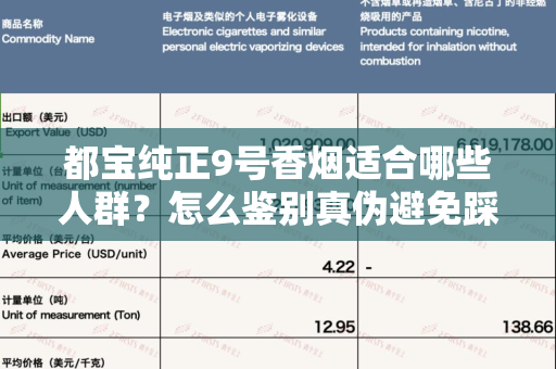 都宝纯正9号香烟适合哪些人群？怎么鉴别真伪避免踩坑？
